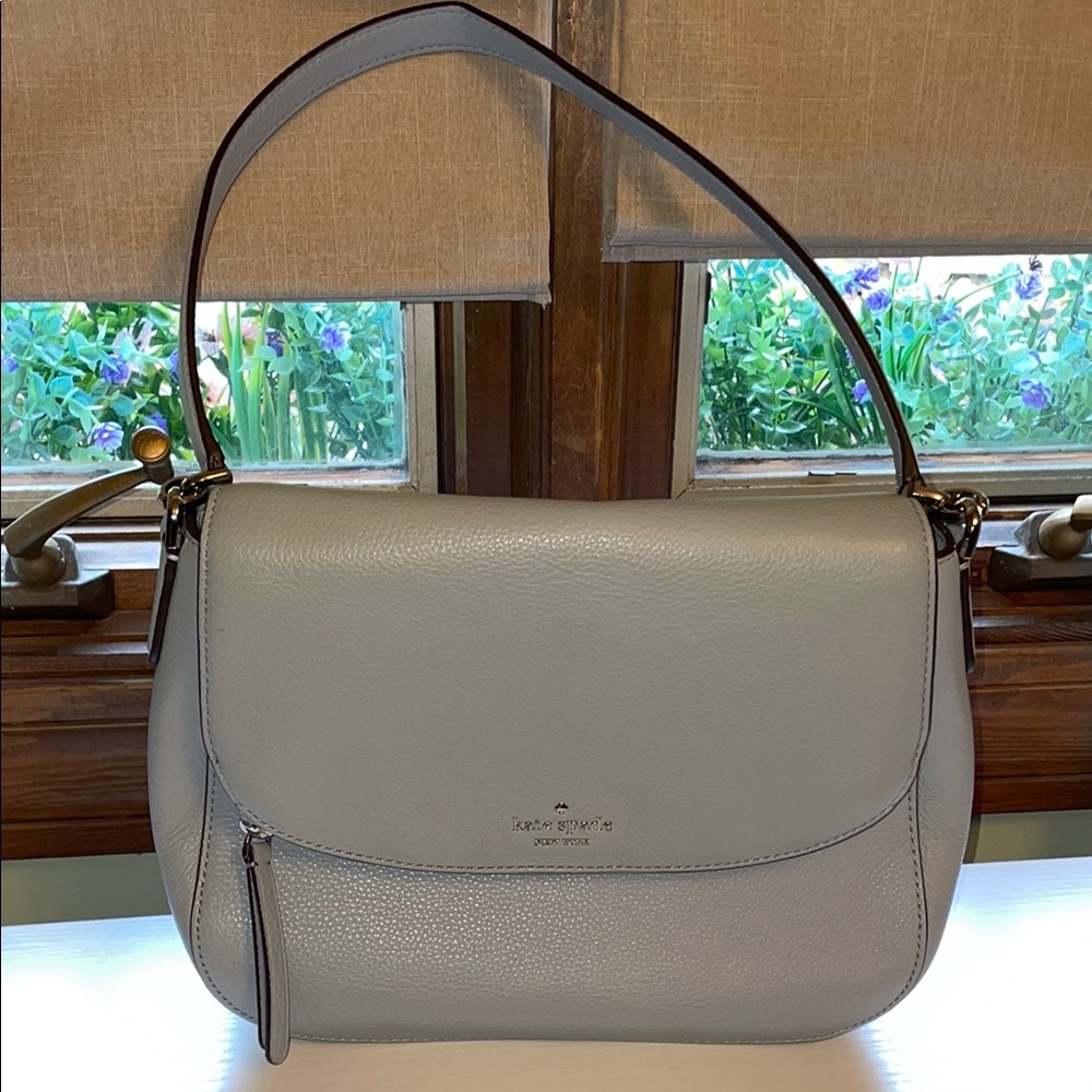 Kate Spade Light Gray Leather Shoulder Bag